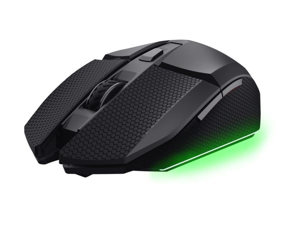 Trust GXT 122 Felox+ - Mus - optisk - 6 knapper - trådløs, kablet - Bluetooth, 2.4 GHz - USB trådløs mottaker - svart
