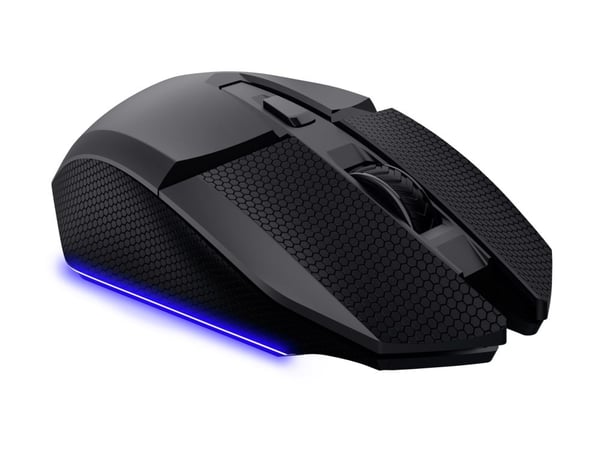 Trust GXT 122 Felox+ - Mus - optisk - 6 knapper - trådløs, kablet - Bluetooth, 2.4 GHz - USB trådløs mottaker - svart