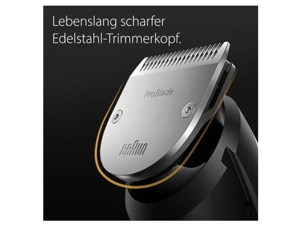 Braun BeardTrimmer 7 BT7420, Vaskbar, Batteri, Sølv