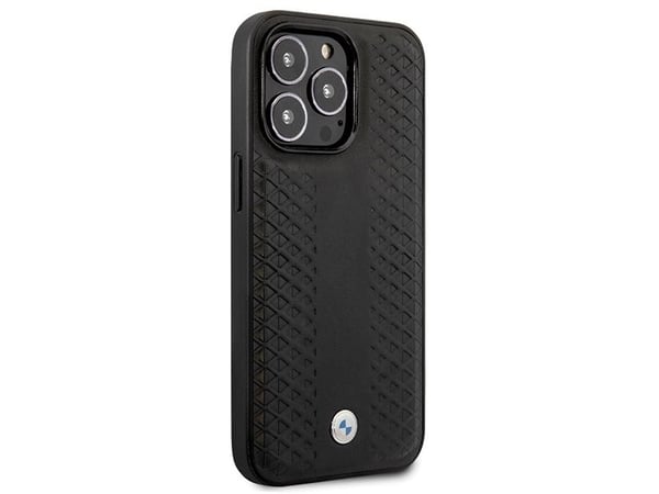 Apple iPhone 14 Pro BMW läderfodral Diamond Pattern (BMHCP14L22RFGK), svart
