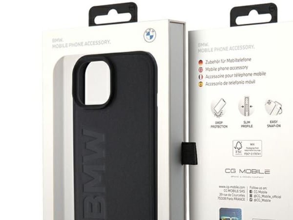 Kotelo BMW nahka kuuma leima iPhone 15 Plus - tukkukauppa