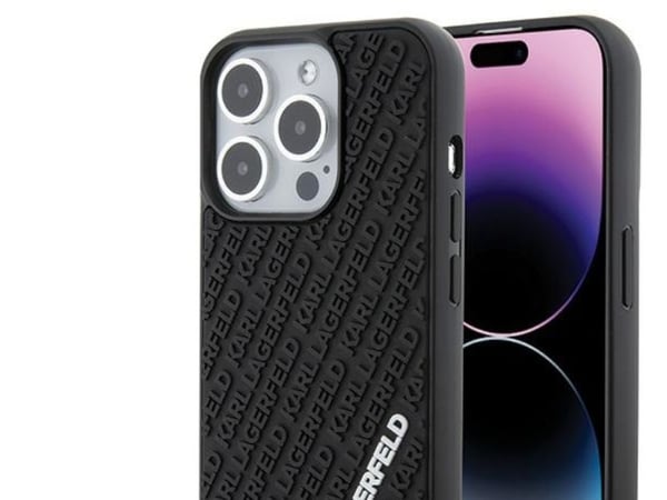 Karl Lagerfeld 3D kumi monilogo iPhone 15 Pro - juodas - juodas