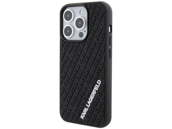 Karl Lagerfeld 3D kumi monilogo iPhone 15 Pro - juodas - juodas