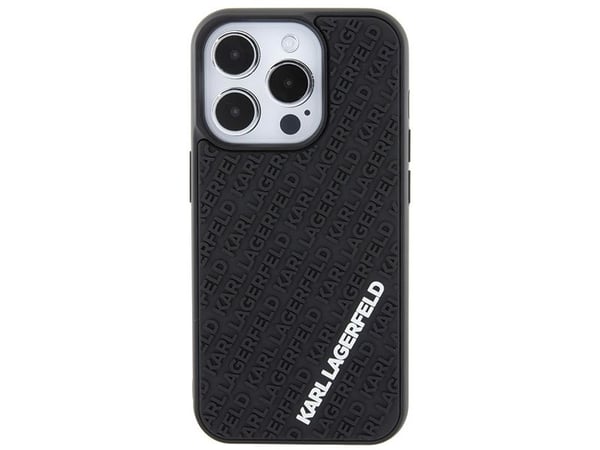 Karl Lagerfeld 3D kumi monilogo iPhone 15 Pro - juodas - juodas