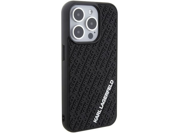 Karl Lagerfeld 3D kumi monilogo iPhone 15 Pro - juodas - juodas