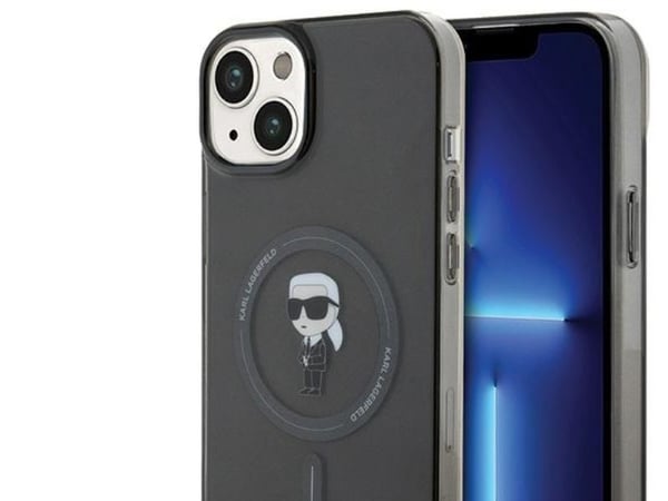 Karl Lagerfeld KLHMP15MHFCKNOK iPhone 15 Plus / 14 Plus 6,7" hårt skydd, svart IML Ikonik MagSafe