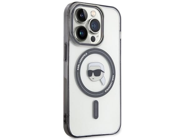 Karl Lagerfeld IML Karl's Head MagSafe kotelo iPhone 15 Pro Max - läpinäkyvä - läpinäkyvä