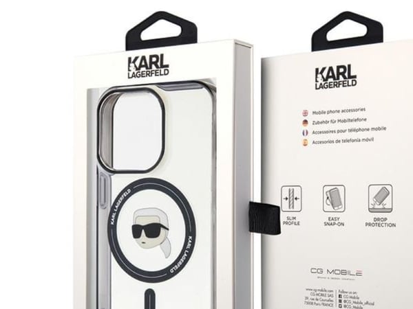 Karl Lagerfeld KLHMP15XHKHNOTK Apple iPhone 15 Pro Max 6.7" transparent hårt skal IML Karl’s Head MagSafe