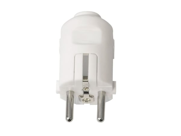 E-line plug vit - Schuko rund w/j, 230V/16A