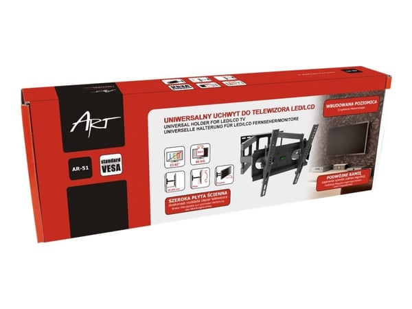 ART AR-51 - Konsol - för platt panel - metall - svart - skärmstorlek: 23"-60" - väggmonterbar