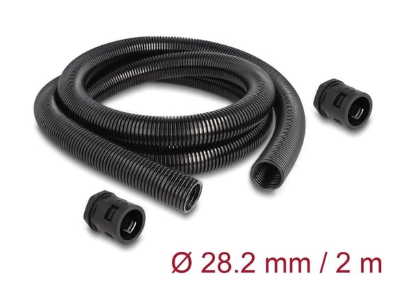 Delock - Vikta rör - 28.5 mm - 2 m - svart