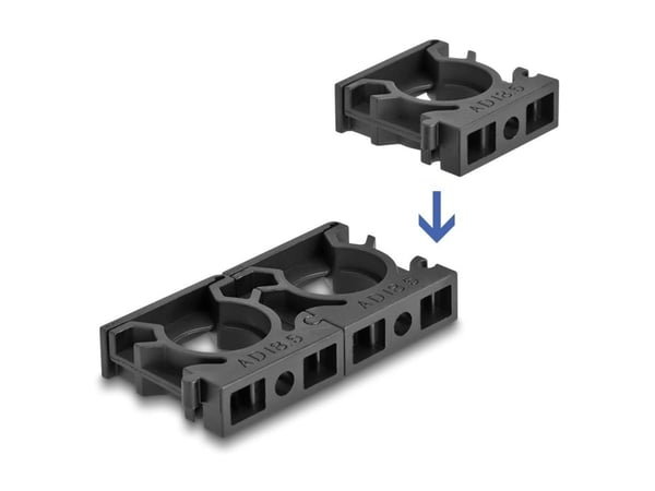 Delock - Kabelholder - with locking clip, 25 mm - svart (en pakke 4)