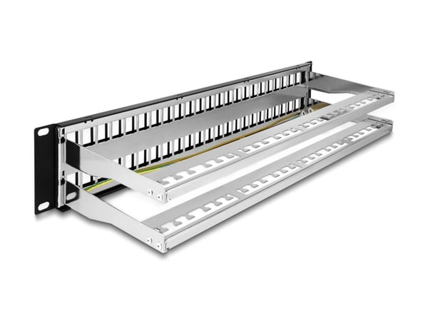 Delock - Patchpanel (blank) - sort - 2U - 19" - 48 porte