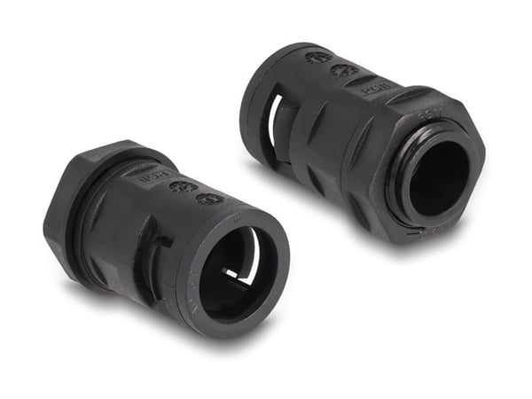 Delock - Vikta rör - 15,8 mm, med PG11 kabeldragningstillbehör - 2 m - svart