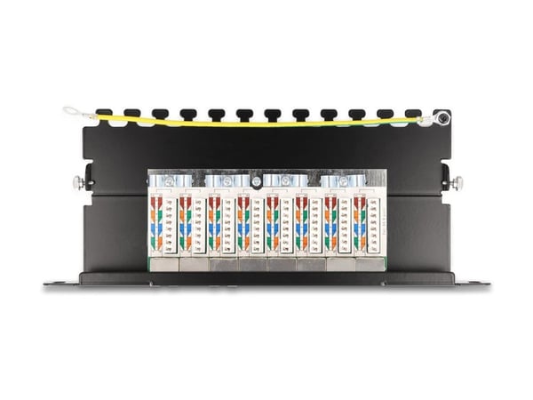 Delock - Koblingspanel - rackmonterbar - CAT 6a - RJ-45 X 8, LSA X 8 - svart - 1U - 10"