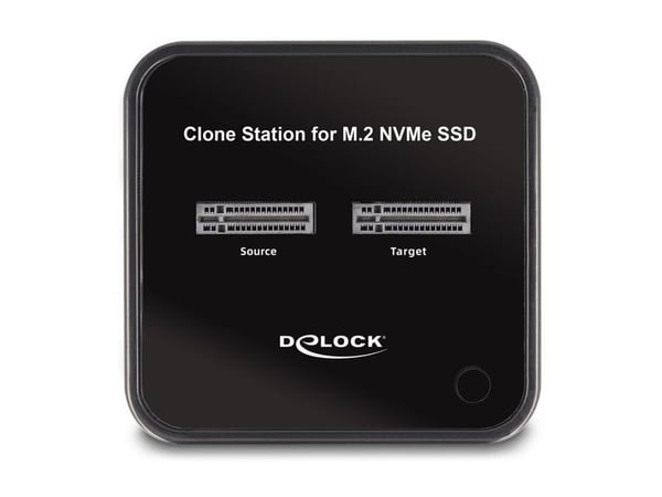 Delock - SSD-dockningsstation - fack: 2 - M.2 - M.2 NVMe Card - USB 3.2 (Gen 2) - svart