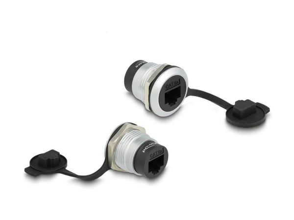 Delock - Modulaarinen insertti (liitin) - sisäänrakennettu, pölysuojuksella - CAT 6a - RJ-45 - musta