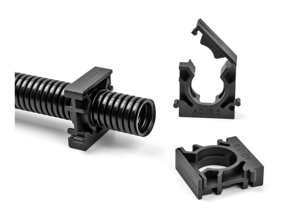 Delock - Kabelholder - with locking clip, 25 mm - svart (en pakke 4)