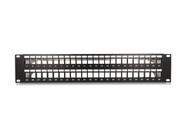 Delock - Patchpanel (blank) - sort - 2U - 19" - 48 porte
