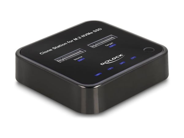 Delock - SSD-dockningsstation - fack: 2 - M.2 - M.2 NVMe Card - USB 3.2 (Gen 2) - svart