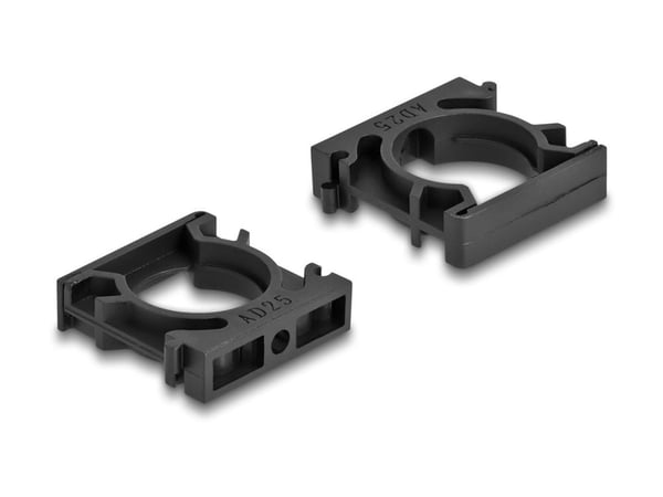 Delock - Kabelholder - with locking clip, 25 mm - svart (en pakke 4)