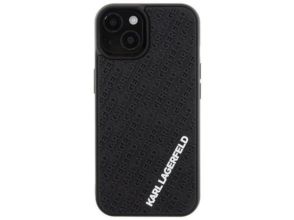 Karl Lagerfeld KLHCP15S3DMKRLK Apple iPhone 15 / 14 / 13 6,1" hardt deksel i svart 3D Rubber Multi Logo
