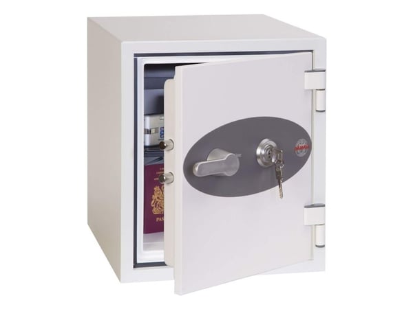 Phoenix Safe Co. Titan FS1282K, Golvkassaskåp, 25 l, Vit, nyckel, Stål, Golv