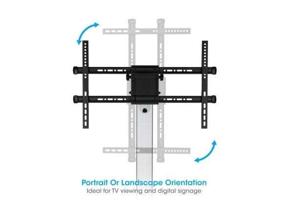 Manhattan mobil TV-holder 37-86" opptil 50 kg justerbar PIVOT AV-hylle