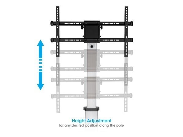 Manhattan mobil TV-holder 37-86" opptil 50 kg justerbar PIVOT AV-hylle