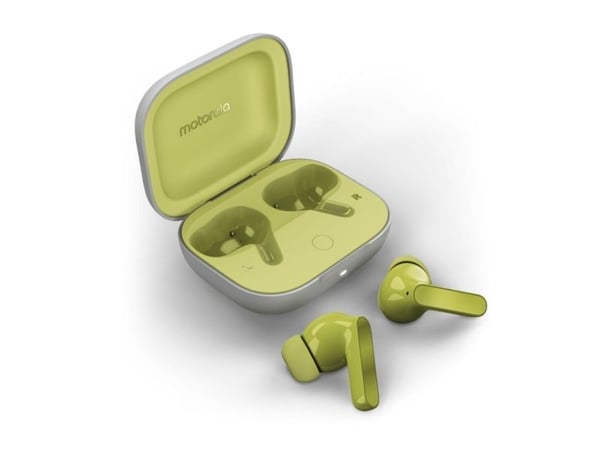Motorola Moto Buds - True wireless-hodetelefoner med mikrofon - i øret - Bluetooth - aktiv støydemping - kiwigrønn