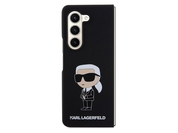 Deklas Karl Lagerfeld KLHCZFD5SNIKBCK med Fold5 hårt hårdcase svart/svart silikon Iconik