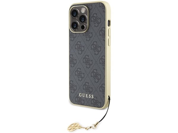 Guess GUHCP15XGF4GGR iPhone 15 Pro Max 6,7" grått hardt deksel 4G Charms Collection