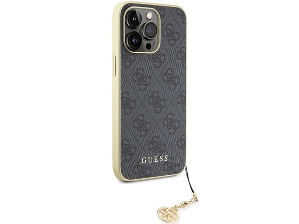 Guess GUHCP15XGF4GGR iPhone 15 Pro Max 6,7" grått hardt deksel 4G Charms Collection