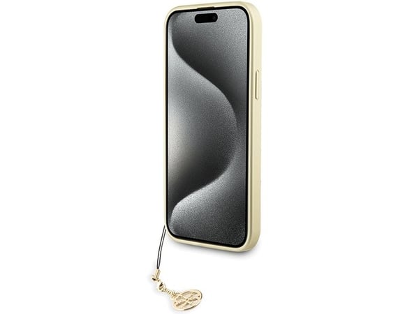 Guess GUHCP15XGF4GGR iPhone 15 Pro Max 6,7" grått hardt deksel 4G Charms Collection