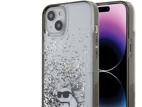 Karl Lagerfeld KLHCP15MLKCNSK deksel til Apple iPhone 15 Plus/14 Plus 6.7" (klar hardt deksel) Liquid Glitter Choup