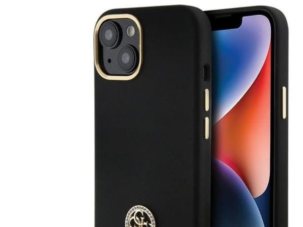 GUESS , Mobilskal, Apple, Apple iPhone 15, 15,5 cm (6.1"), Svart