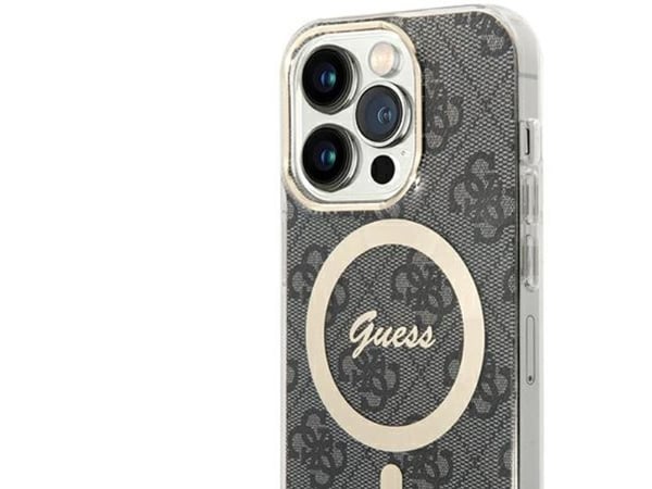 Guess tapauksessa iPhone 15 Pro 6,1" GUHMP15LH4STK musta HC MAGSAFE IML 4G B