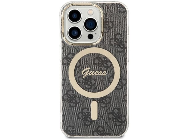 Guess tapauksessa iPhone 15 Pro 6,1" GUHMP15LH4STK musta HC MAGSAFE IML 4G B