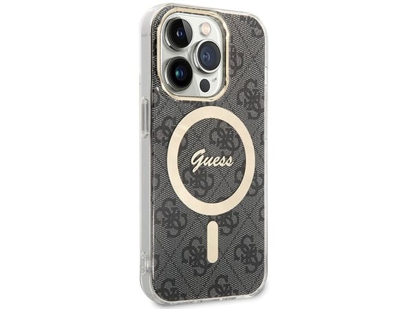 Guess tapauksessa iPhone 15 Pro 6,1" GUHMP15LH4STK musta HC MAGSAFE IML 4G B