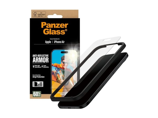 PanzerGlass - Skjermbeskyttelse for mobiltelefon - anti-refleksjonsbeskyttelse, med EasyAligner - glass - for Apple iPhone Air PanzerGlass - Skjermbeskyttelse for mobiltelefon - anti-refleksjonsbeskyttelse, med EasyAligner - glass - for Apple iPhone Air