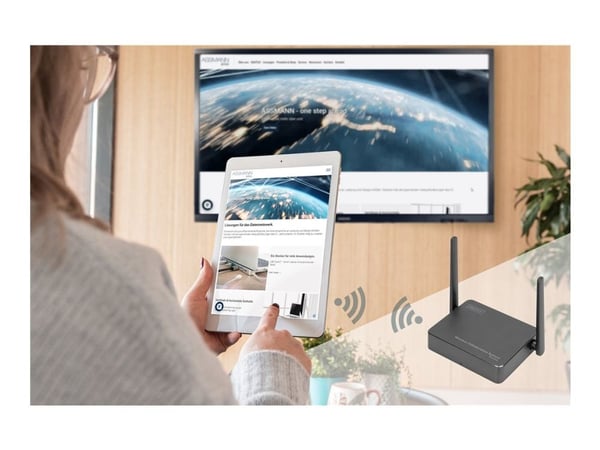 DIGITUS Wireless Collaboration System - 2 Transmitters + 1 Receiver - trådløs video/lyd-utvider - 802.11a, 802.11b/g/n, Wi-Fi 5 - opp til 50 m