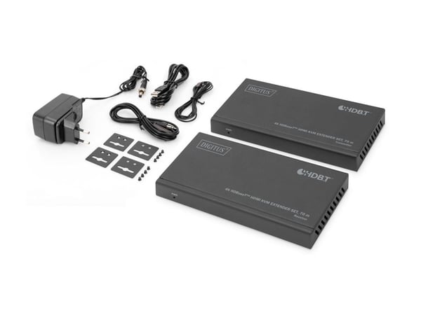 DIGITUS DS-55512 - Sender og mottaker - video/lyd/infrarød/USB-utvider - HDMI, HDBaseT - over CAT 5e/6/6a/7/8 - opp til 70 m