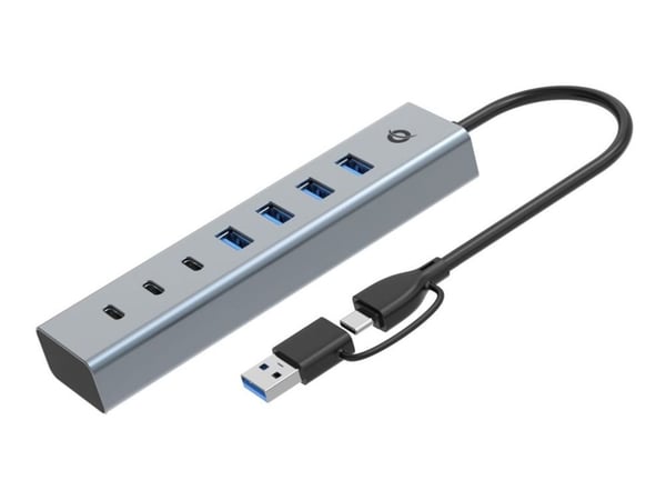 Conceptronic HUBBIES20G, USB 3.2 Gen 1 (3.1 Gen 1) Type-C, USB 3.2 Gen 1 (3.1 Gen 1) Type-A, USB 3.2 Gen 1 (3.1 Gen 1) Type-C, 5000 Mbit/s, harmaa,...