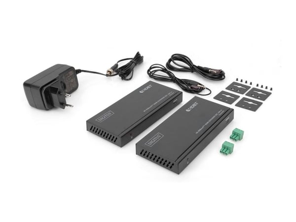 DIGITUS DS-55508 - Sender og mottaker - video/lyd/infrarød/seriell-utvider - HDMI, HDBaseT - over CAT 5e/6/7/8 - opp til 150 m
