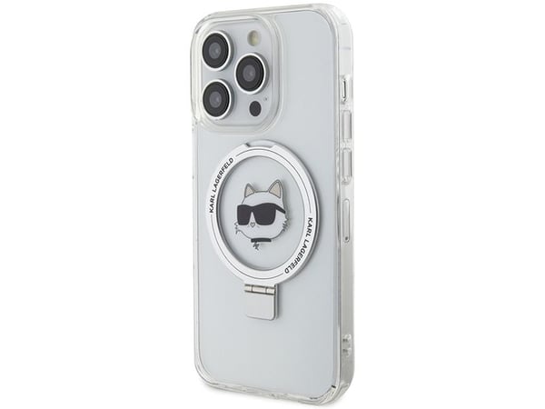 Karl Lagerfeld KLHMP15LHMRSCHH til iPhone 15 Pro 6,1" - blå hardt deksel med ringstativ Choupette MagS