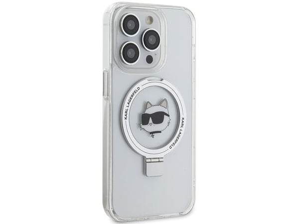 Karl Lagerfeld KLHMP15LHMRSCHH til iPhone 15 Pro 6,1" - blå hardt deksel med ringstativ Choupette MagS