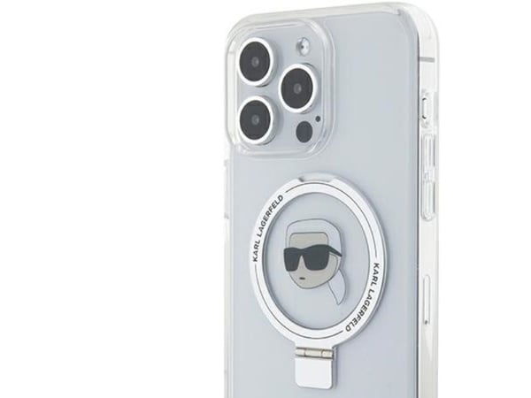 "Hello Kitty Ring Stand Glitter Electrop Logo MagSafe Case iPhone 15 Pro - vaaleanpunainen - vaaleanpunainen