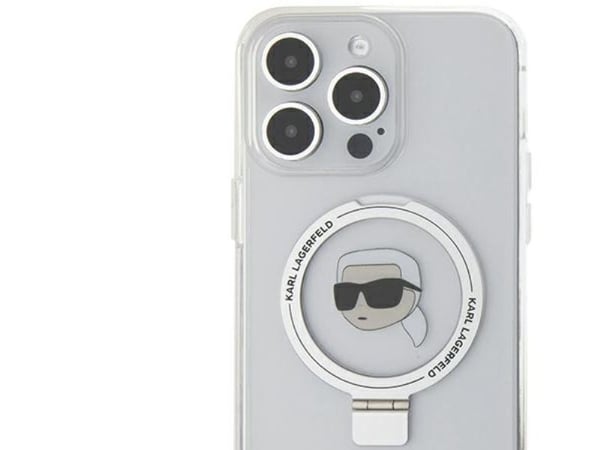 "Hello Kitty Ring Stand Glitter Electrop Logo MagSafe Case iPhone 15 Pro - vaaleanpunainen - vaaleanpunainen
