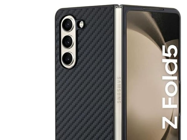 Samsung Galaxy Z Fold 5 - svart BMW läderfodral i karbon