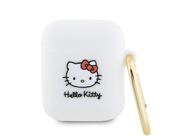 Hello Kitty HKAP23DKHSH AirPods Pro 2 (2022/2023) skydd i silikon 3D Kitty Head, vit/vit